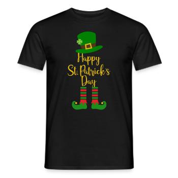 Accessoires de la Saint-Patrick Irlande Shamrock décoration - T-shirt homme - noir - Devant - AI Model Male 178 light (178cm)