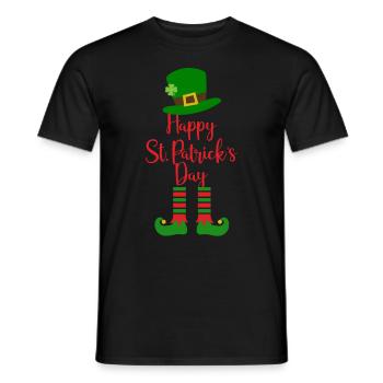 Accessoires de la Saint-Patrick Irlande Shamrock décoration - T-shirt homme - noir - Devant - AI Model Male 178 light (178cm)
