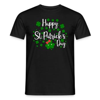 Accessoires de la Saint-Patrick Irlande Shamrock décoration - T-shirt homme - noir - Devant - AI Model Male 178 light (178cm)
