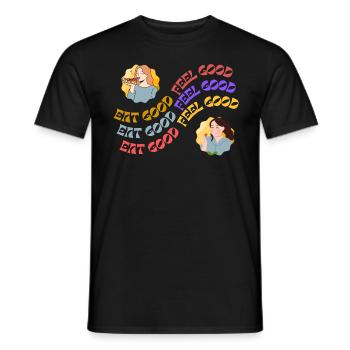 ESSEN SIE GUT, FÜHLEN SIE SICH GUT - Männer T-Shirt - Schwarz - Vorne - AI Model Male 178 light (178cm)