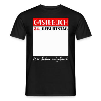 24e anniversaire femmes 24 ans hommes cadeau - T-shirt homme - noir - Devant - AI Model Male 178 light (178cm)
