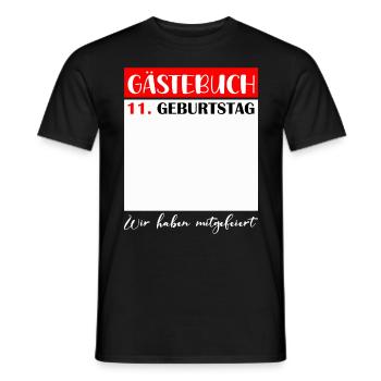11ème anniversaire fille 11 ans garçons cadeau - T-shirt homme - noir - Devant - AI Model Male 178 light (178cm)