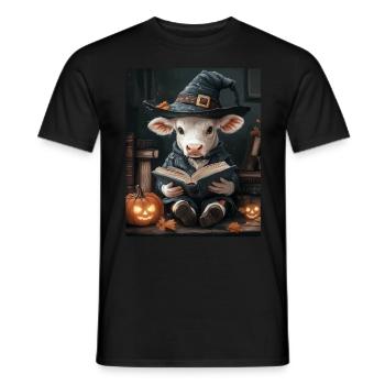 Halloween Gift Women Cow Men Kids Decoration - Men's T-Shirt - black - Front - AI Model Male 178 light (178cm)