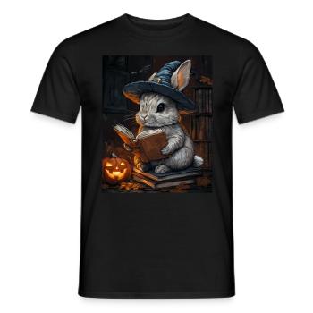 Cadeau d’Halloween Femmes Lapin Hommes Enfants Décoration - T-shirt homme - noir - Devant - AI Model Male 178 light (178cm)