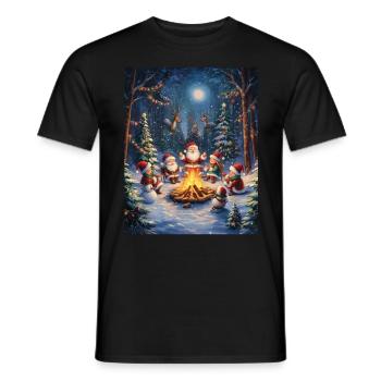Père Noël Femmes Hommes Enfants Noël - T-shirt homme - noir - Devant - AI Model Male 178 light (178cm)