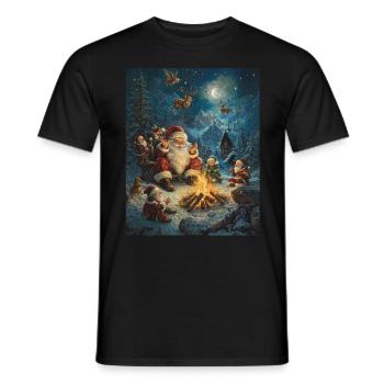 Père Noël Femmes Hommes Enfants Noël - T-shirt homme - noir - Devant - AI Model Male 178 light (178cm)