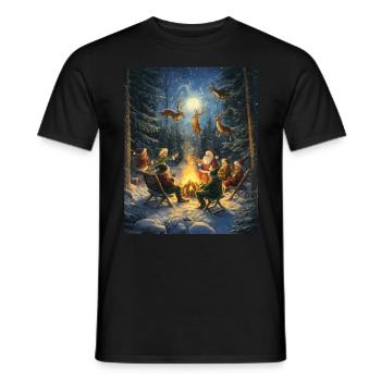 Père Noël Femmes Hommes Enfants Noël - T-shirt homme - noir - Devant - AI Model Male 178 light (178cm)