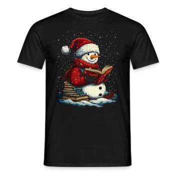 Snowman Christmas Decoration Women Men Children - Men's T-Shirt - black - Front - AI Model Male 178 light (178cm)