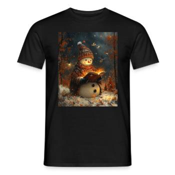 Snowman Christmas Decoration Women Men Children - Men's T-Shirt - black - Front - AI Model Male 178 light (178cm)