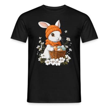 Easter Bunny Gift Easter Women Men Children - Men's T-Shirt - black - Front - AI Model Male 178 light (178cm)