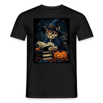 Halloween Geschenk Frauen Wildkatze Männer Kinder - Männer T-Shirt - Schwarz - Vorne - AI Model Male 178 light (178cm)