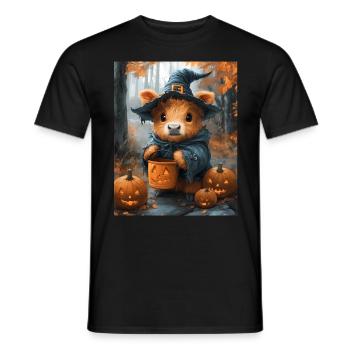 Halloween Gift Women Cow Men Kids Decoration - Men's T-Shirt - black - Front - AI Model Male 178 light (178cm)