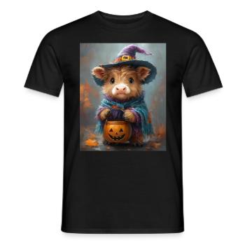Halloween Cadeau Femmes Vache Hommes Enfants Décoration - T-shirt homme - noir - Devant - AI Model Male 178 light (178cm)