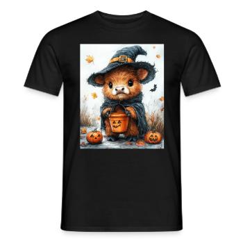 Halloween Gift Women Cow Men Kids Decoration - Men's T-Shirt - black - Front - AI Model Male 178 light (178cm)