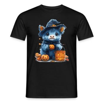Halloween Cadeau Femmes Vache Hommes Enfants Décoration - T-shirt homme - noir - Devant - AI Model Male 178 light (178cm)