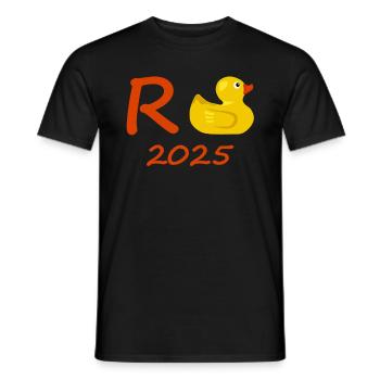 Duck Pension 2025 Pension Retirement Grandpa Grandma Pensioner - Men's T-Shirt - black - Front - AI Model Male 178 light (178cm)