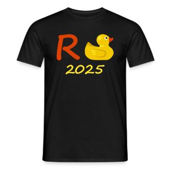 Duck Pension 2025 Pension Retirement Grandpa Grandma Pensioner - Men's T-Shirt - black - Front - AI Model Male 178 light (178cm)
