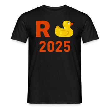 Duck Pension 2025 Pension Retirement Grandpa Grandma Pensioner - Men's T-Shirt - black - Front - AI Model Male 178 light (178cm)