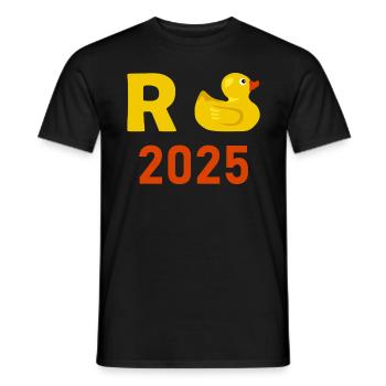 Duck Pension 2025 Pension Retirement Grandpa Grandma Pensioner - Men's T-Shirt - black - Front - AI Model Male 178 light (178cm)
