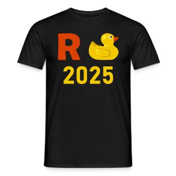 Duck Pension 2025 Pension Retirement Grandpa Grandma Pensioner - Men's T-Shirt - black - Front - AI Model Male 178 light (178cm)