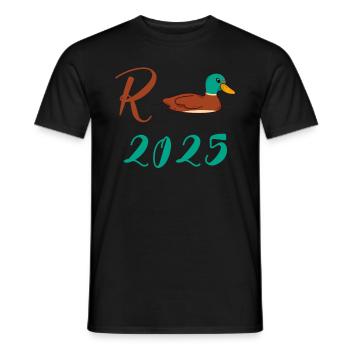 Duck Pension 2025 Pension Retirement Grandpa Grandma Pensioner - Men's T-Shirt - black - Front - AI Model Male 178 light (178cm)