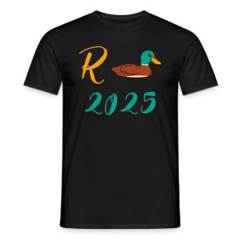 Duck Pension 2025 Pension Retirement Grandpa Grandma Pensioner - Men's T-Shirt - black - Front - AI Model Male 178 light (178cm)