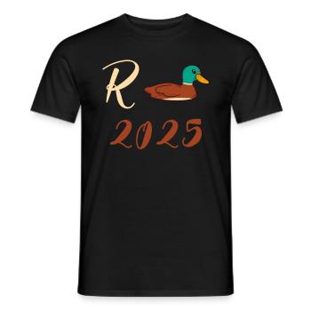 Duck Pension 2025 Pension Retirement Grandpa Grandma Pensioner - Men's T-Shirt - black - Front - AI Model Male 178 light (178cm)