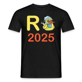 Duck Pension 2025 Pension Retirement Grandpa Grandma Pensioner - Men's T-Shirt - black - Front - AI Model Male 178 light (178cm)