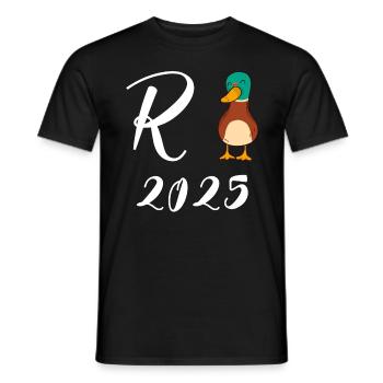 Duck Pension 2025 Pension Retirement Grandpa Grandma Pensioner - Men's T-Shirt - black - Front - AI Model Male 178 light (178cm)