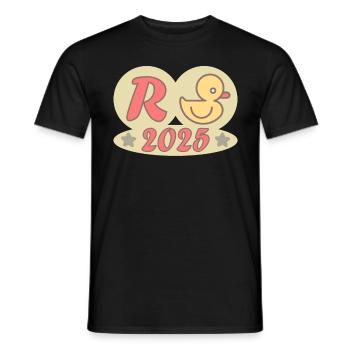 Duck Pension 2025 Pension Retirement Grandpa Grandma Pensioner - Men's T-Shirt - black - Front - AI Model Male 178 light (178cm)