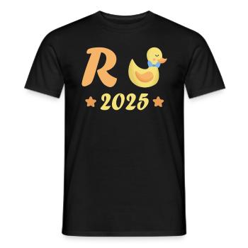 Duck Pension 2025 Pension Retirement Grandpa Grandma Pensioner - Men's T-Shirt - black - Front - AI Model Male 178 light (178cm)