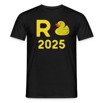 Duck Pension 2025 Pension Retirement Grandpa Grandma Pensioner - Men's T-Shirt - black - Front - AI Model Male 178 light (178cm)