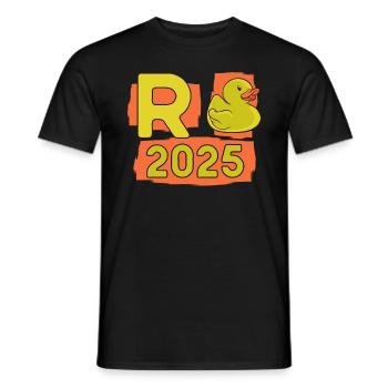 Duck Pension 2025 Pension Retirement Grandpa Grandma Pensioner - Men's T-Shirt - black - Front - AI Model Male 178 light (178cm)