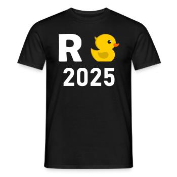 Duck Pension 2025 Pension Retirement Grandpa Grandma Pensioner - Men's T-Shirt - black - Front - AI Model Male 178 light (178cm)
