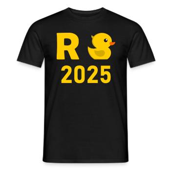 Duck Pension 2025 Pension Retirement Grandpa Grandma Pensioner - Men's T-Shirt - black - Front - AI Model Male 178 light (178cm)