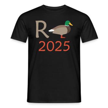 Duck Pension 2025 Pension Retirement Grandpa Grandma Pensioner - Men's T-Shirt - black - Front - AI Model Male 178 light (178cm)