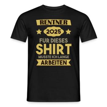 Pension 2025 Cadeau Pension 2025 Retraite Papi - T-shirt homme - noir - Devant - AI Model Male 178 light (178cm)