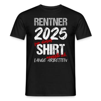 Pension 2025 Cadeau Pension 2025 Retraite Grand-père - T-shirt homme - noir - Devant - AI Model Male 178 light (178cm)