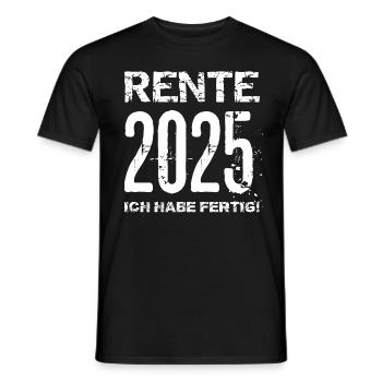 Pension 2025 Cadeau Pension 2025 Retraite Grand-père Grand-mère - T-shirt homme - noir - Devant - AI Model Male 178 light (178cm)