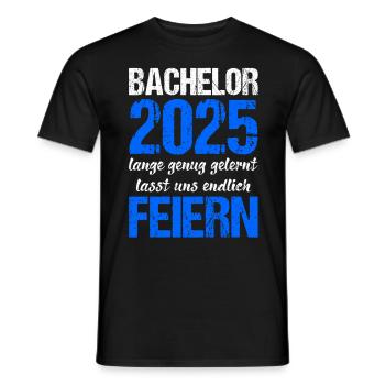 Bachelor 2025 Assez appris Cadeau Etudiant Uni - T-shirt homme - noir - Devant - AI Model Male 178 light (178cm)