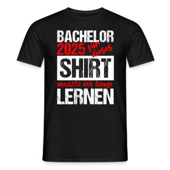 Bachelor 2025 Assez appris Cadeau Etudiant Uni - T-shirt homme - noir - Devant - AI Model Male 178 light (178cm)