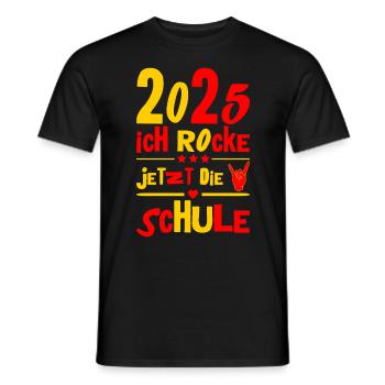 School Child 2025 Young Girls School Enrollment 2025 Decoration - Men's T-Shirt - black - Front - AI Model Male 178 light (178cm)