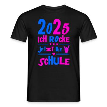 School Child 2025 Young Girls School Enrollment 2025 Decoration - Men's T-Shirt - black - Front - AI Model Male 178 light (178cm)