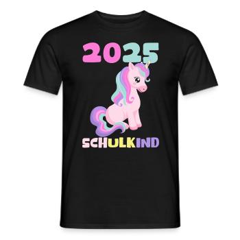 School Child 2025 Young Girls School Enrollment 2025 Decoration - Men's T-Shirt - black - Front - AI Model Male 178 light (178cm)