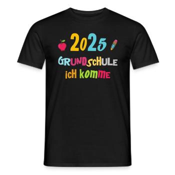 School Child 2025 Young Girls School Enrollment 2025 Decoration - Men's T-Shirt - black - Front - AI Model Male 178 light (178cm)