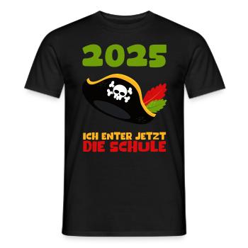 School Child 2025 Young Girls School Enrollment 2025 Decoration - Men's T-Shirt - black - Front - AI Model Male 178 light (178cm)