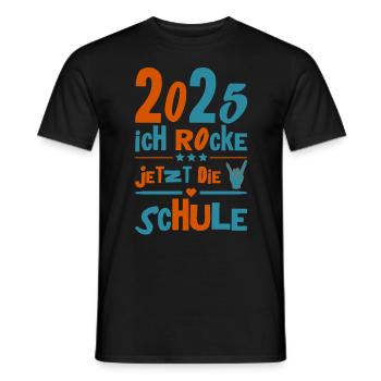 School Child 2025 Young Girls School Enrollment 2025 Decoration - Men's T-Shirt - black - Front - AI Model Male 178 light (178cm)