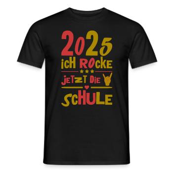 School Child 2025 Young Girls School Enrollment 2025 Decoration - Men's T-Shirt - black - Front - AI Model Male 178 light (178cm)