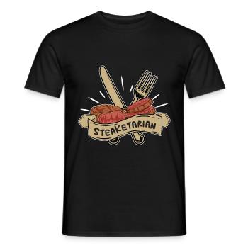 Steakatarian Steak-Liebhaber Anti-Veganer - Männer T-Shirt - Schwarz - Vorne - AI Model Male 178 light (178cm)