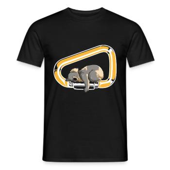 Koala Carabiner Escalade Animal Mignon Bloc - T-shirt homme - noir - Devant - AI Model Male 178 light (178cm)